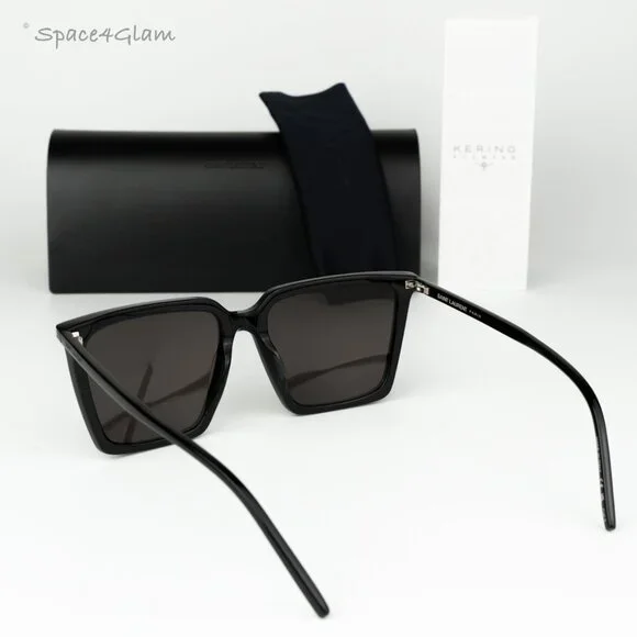 Saint Laurent Men Sunglasses Black Square SL474 001 BRAND NEW - Picture 9 of 13